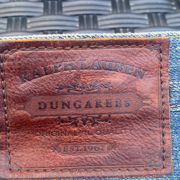 Ralph Lauren 🏇dungarees flare w/ embroidery 🧵on back pockets size 28 - Picture 7 of 10